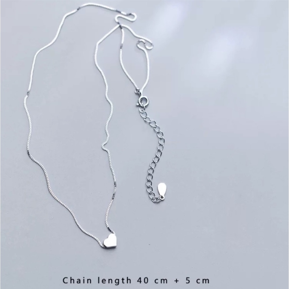 “18” NEW 925 STERLING SILVER HEART NECKLACE, NICE NECKLACE, CUTE NECKLACE - Picture 4 of 4